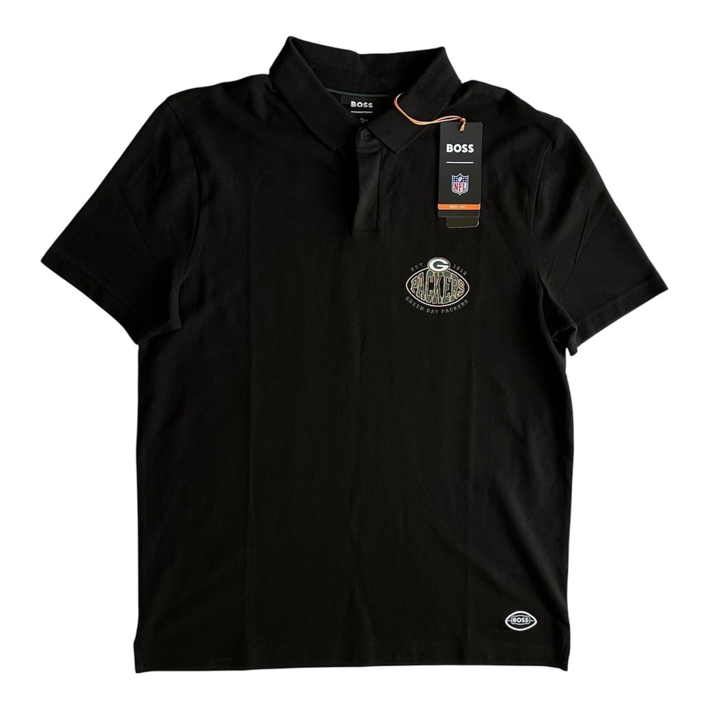 Hugo Boss Polo Designer Shirt NFL Green Bay Packers Classic Fit Size Medium M